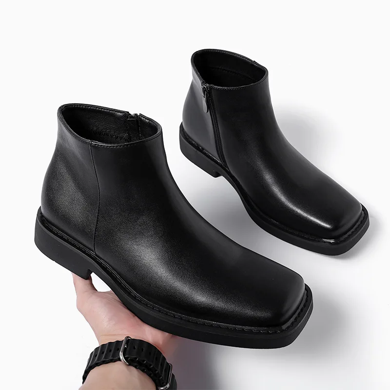 Vintage Fashion Style Men - Siyah Yeni Moda Erkek Rahat deri