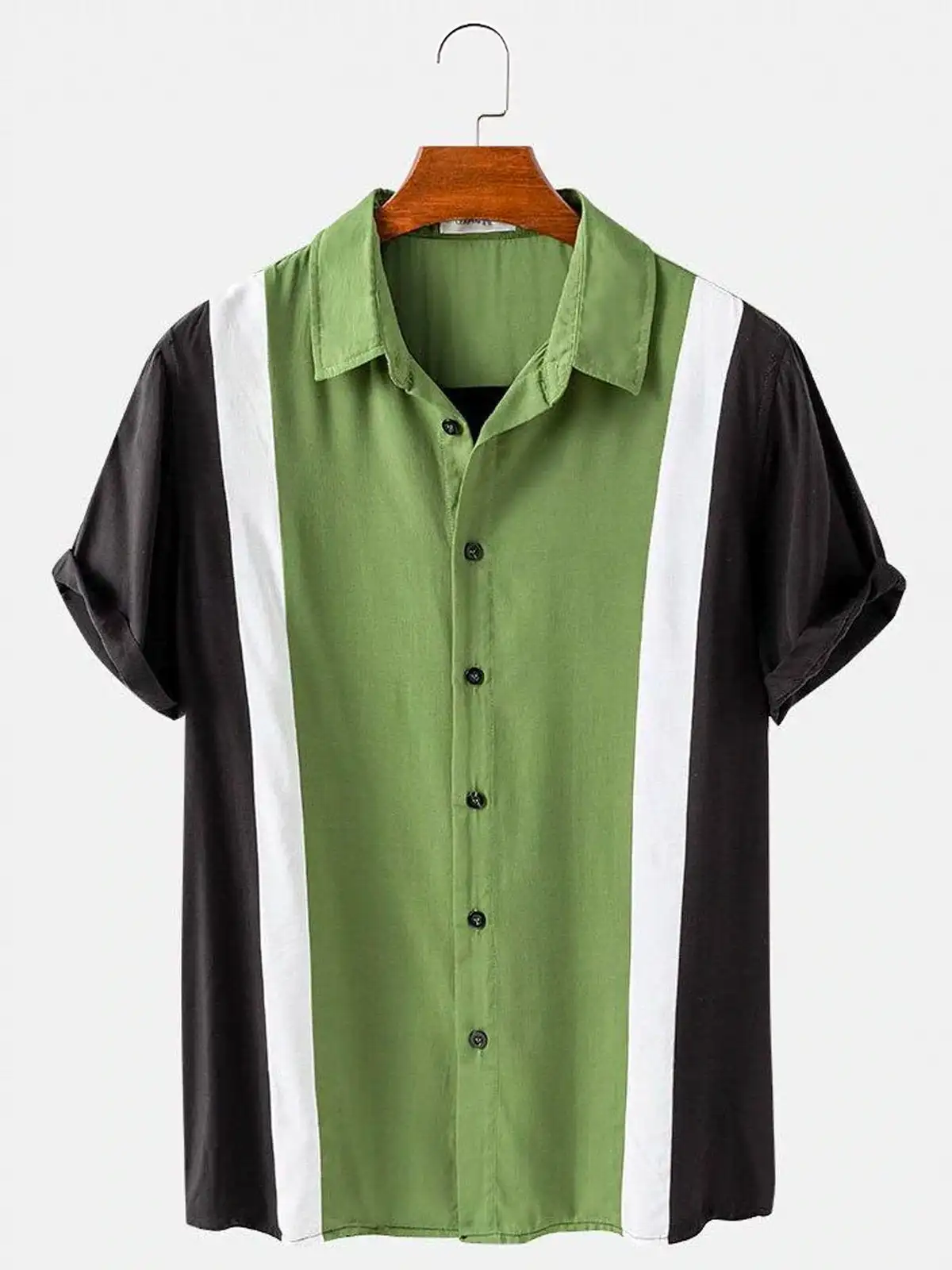 Bowling Shirt Camp - Erkek Vintage 50s klasik iki ton