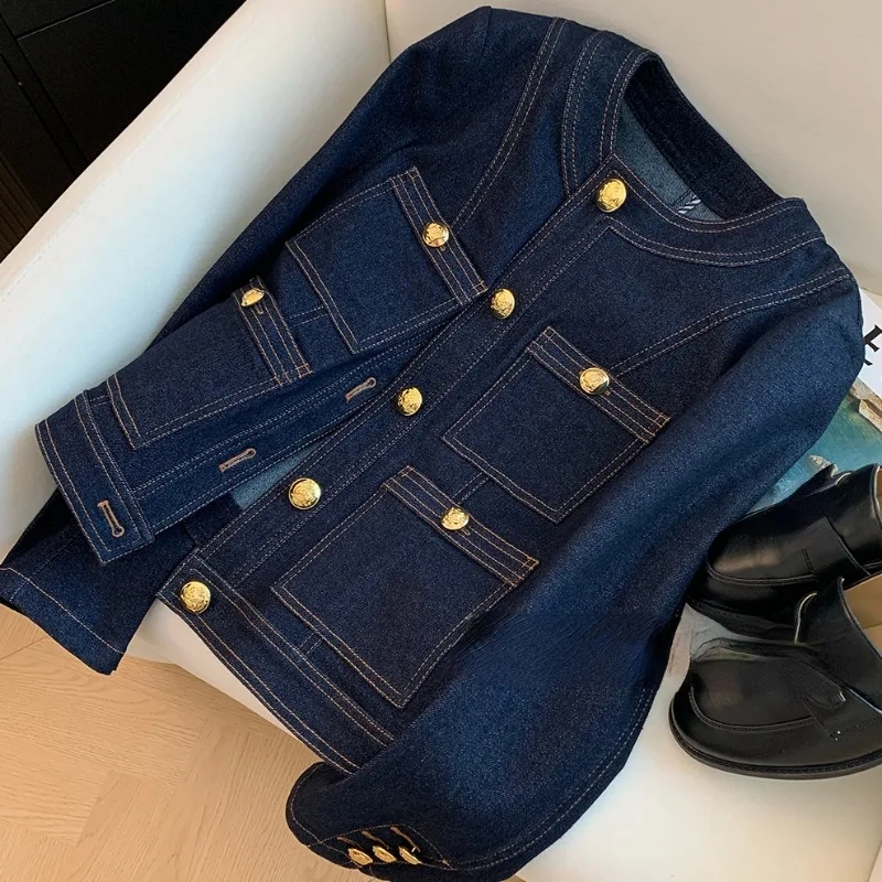 Vintage Fashion Korea - Kore Tarzı Günlük Kot Ceket Kadın