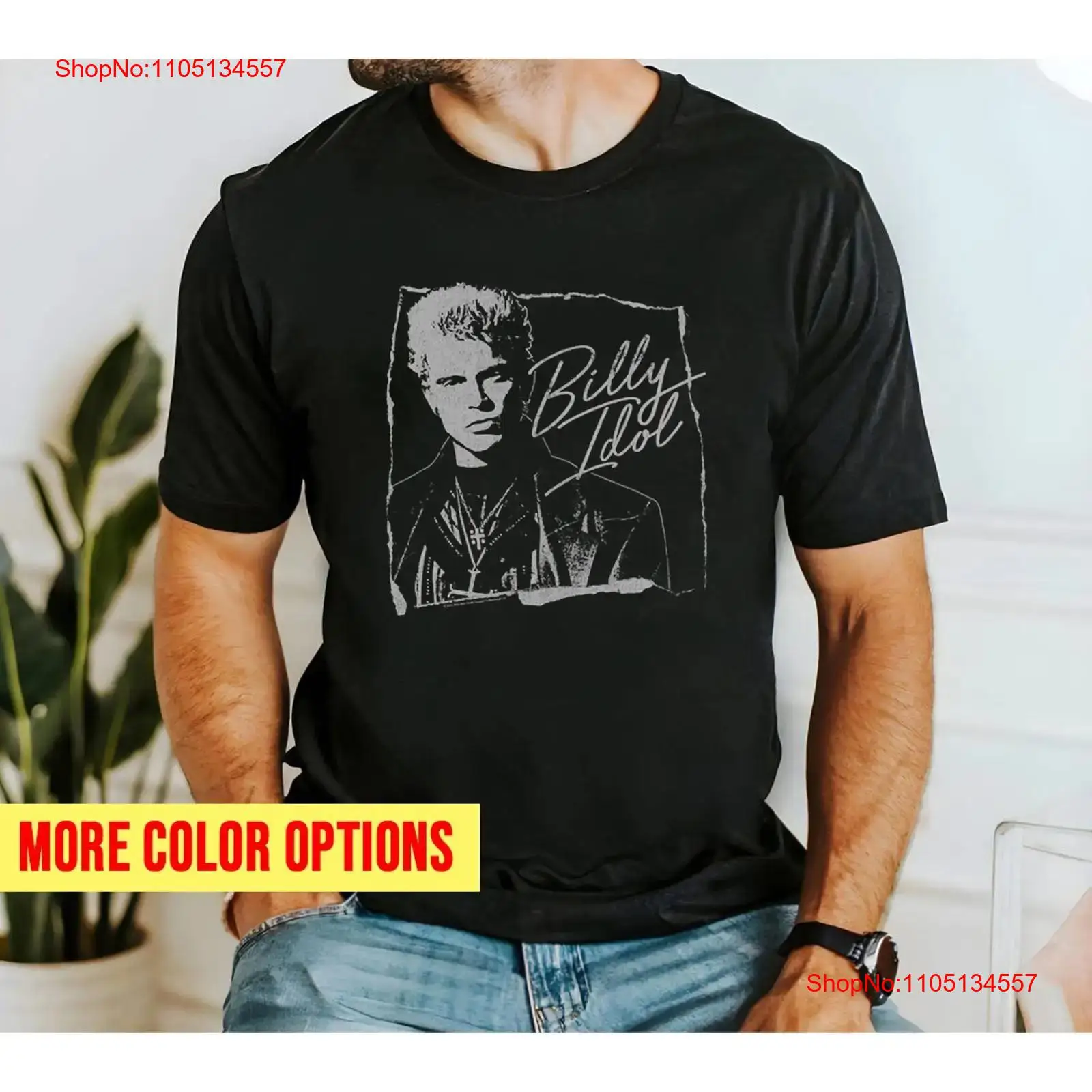 Vintage Fashion Knitwear - Billy Idol Yırtık ve El Yazısı