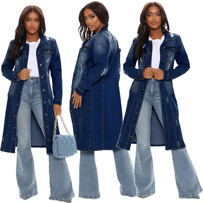 Patchwork Jean Jacket - Pamuklu Denim Ceket Kadın İlkbahar Sonbahar