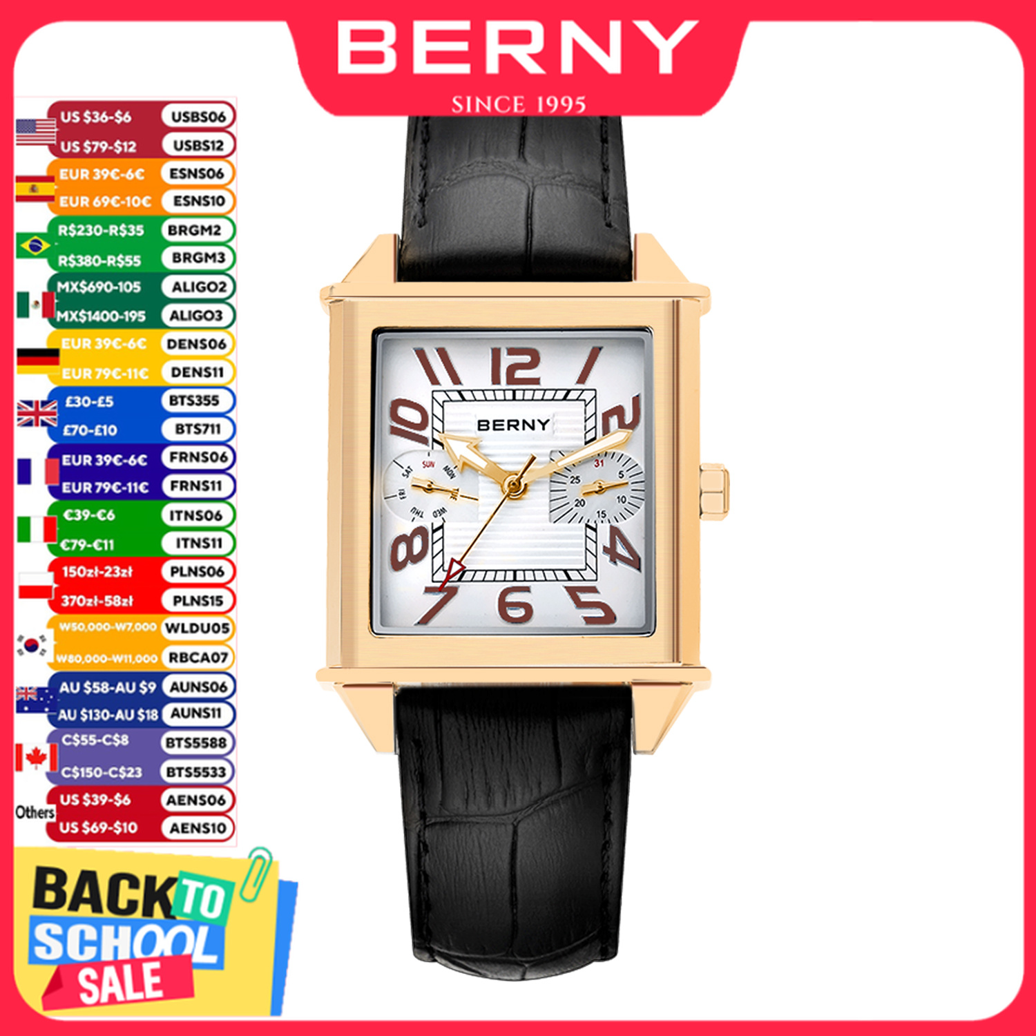 Vintage Fashion Week - BERNY 6P25 Quartz saat erkekler için