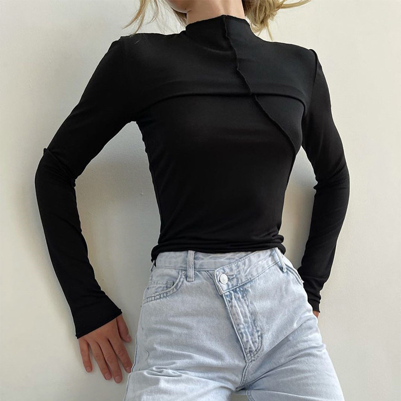 Turtleneck Knit 90S - 2025 Sonbahar Balıkçı Yaka Y2K Uzun
