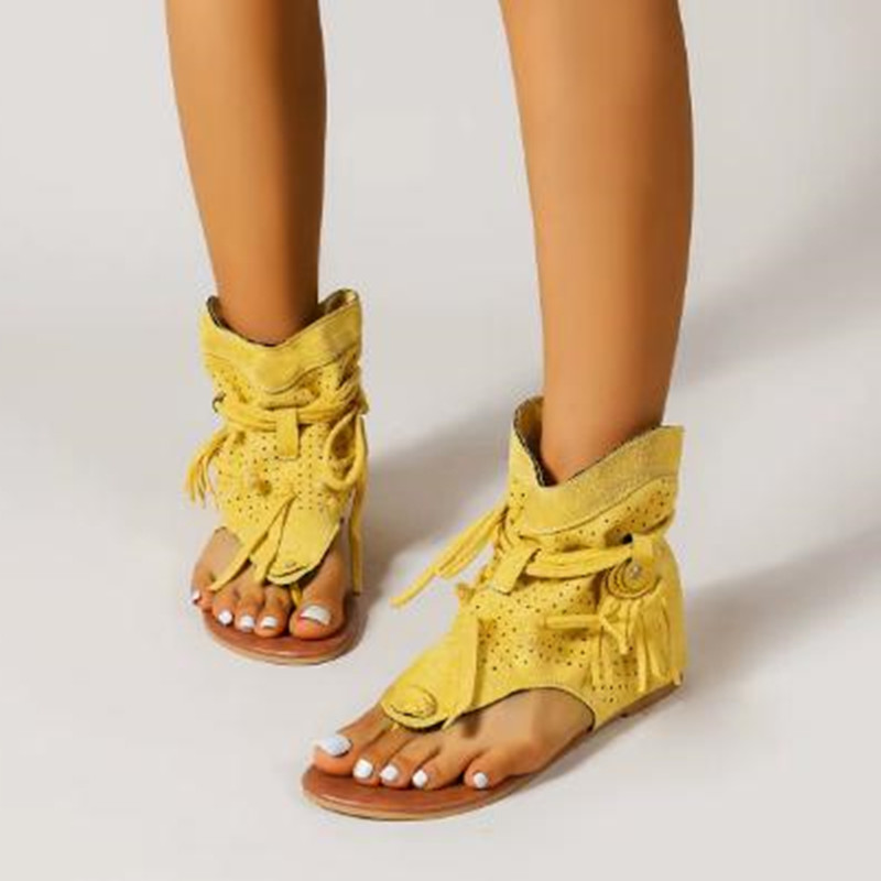 Vintage Fashion Rome - Sandalet 2026 Retro Gladyatör Bayanlar Klip
