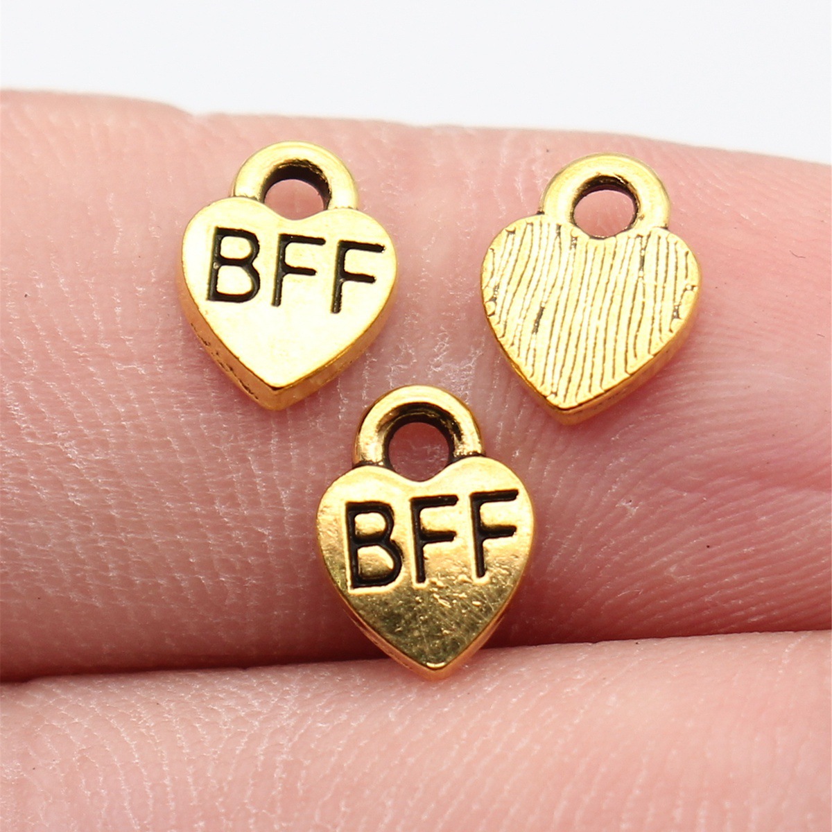 Vintage Fashion Labels - 40 adet 9.3x7mm Antik Altın Renk