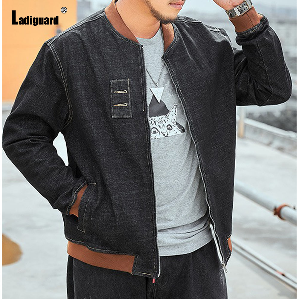 Patchwork Jean Jacket - Ladiguard artı boyutu 7xl Mens Patchwork