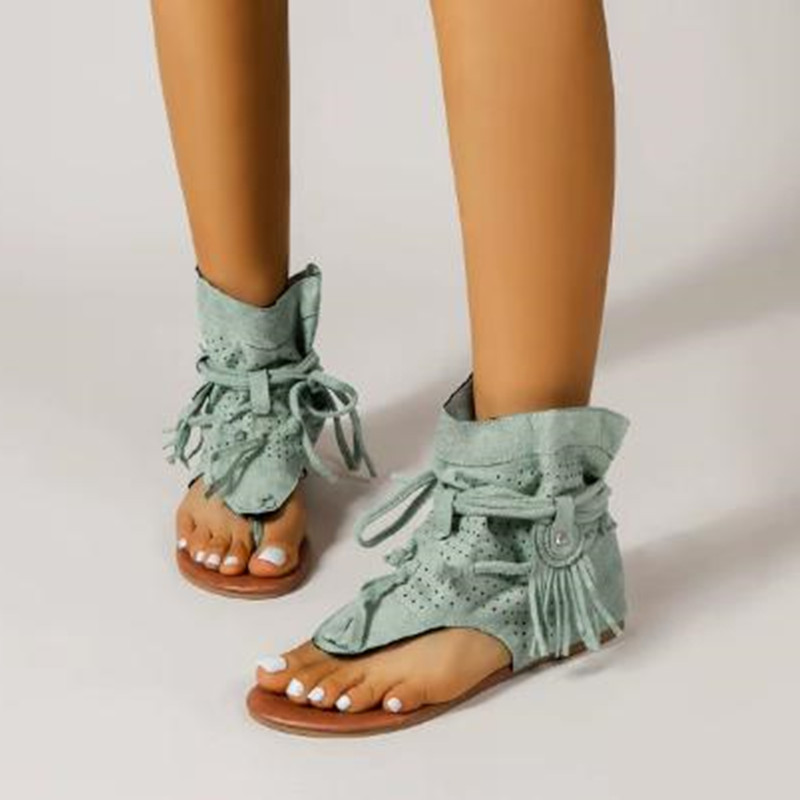 Vintage Fashion Rome - Lüks Sandaletler 2026 Retro Gladyatör Bayanlar