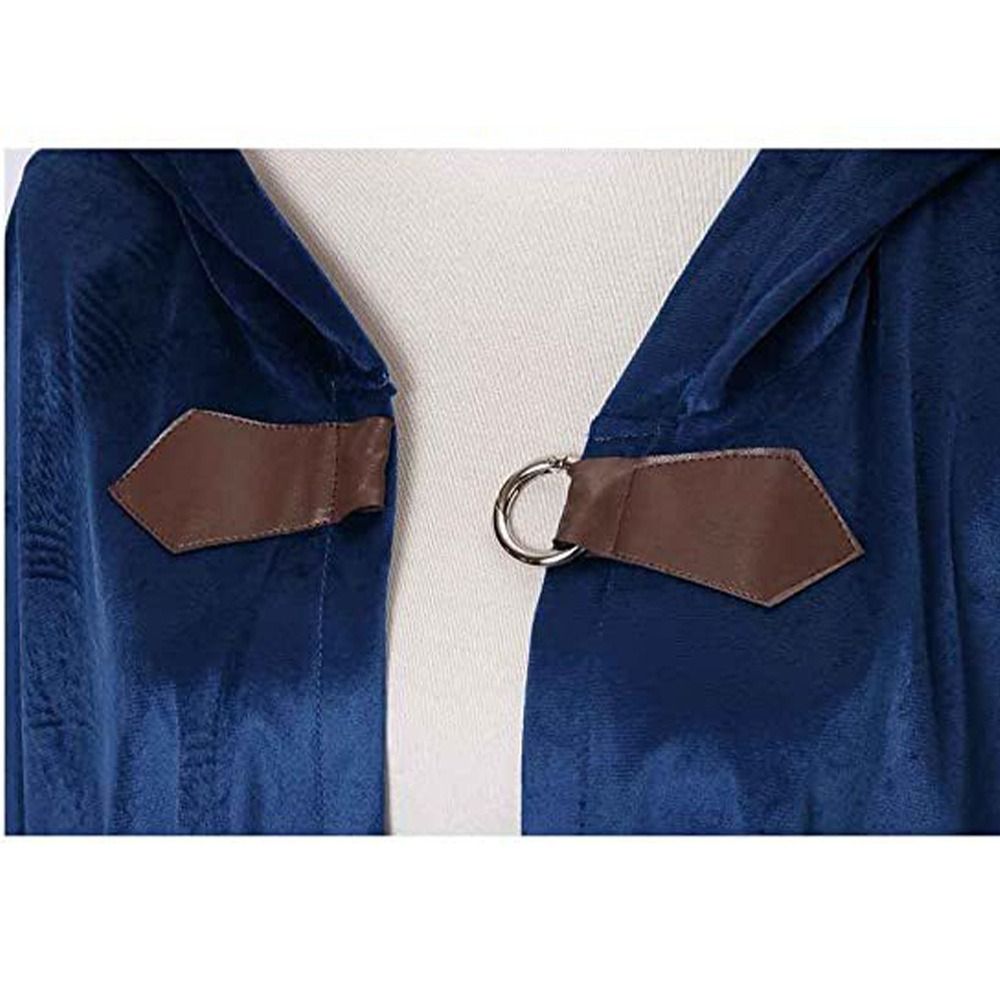 Vintage Fashion Style Men - Moda Düz Renk Kadife Kapşonlu Pelerin