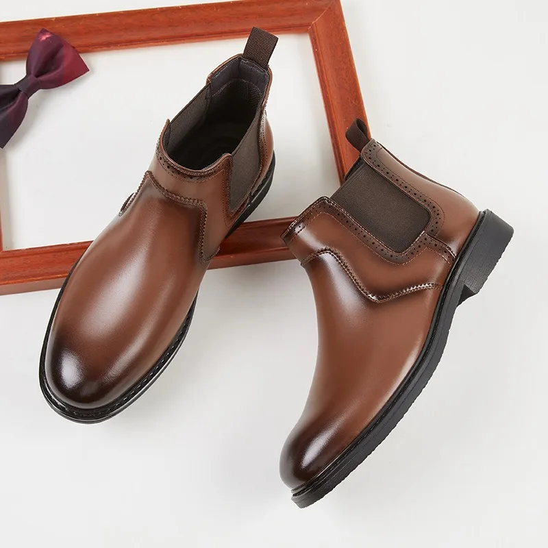 Vintage Fashion Style Men - Vintage Erkek Deri Oxford Botları Lüks