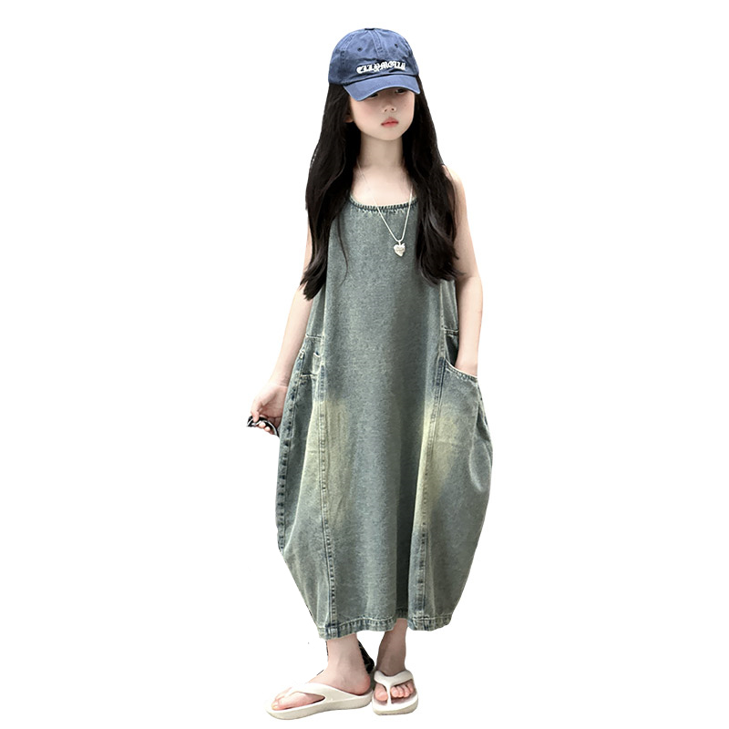 Vintage Fashion Outfit - Vintage Mavi Çocuk Kız Yüksek Kaliteli