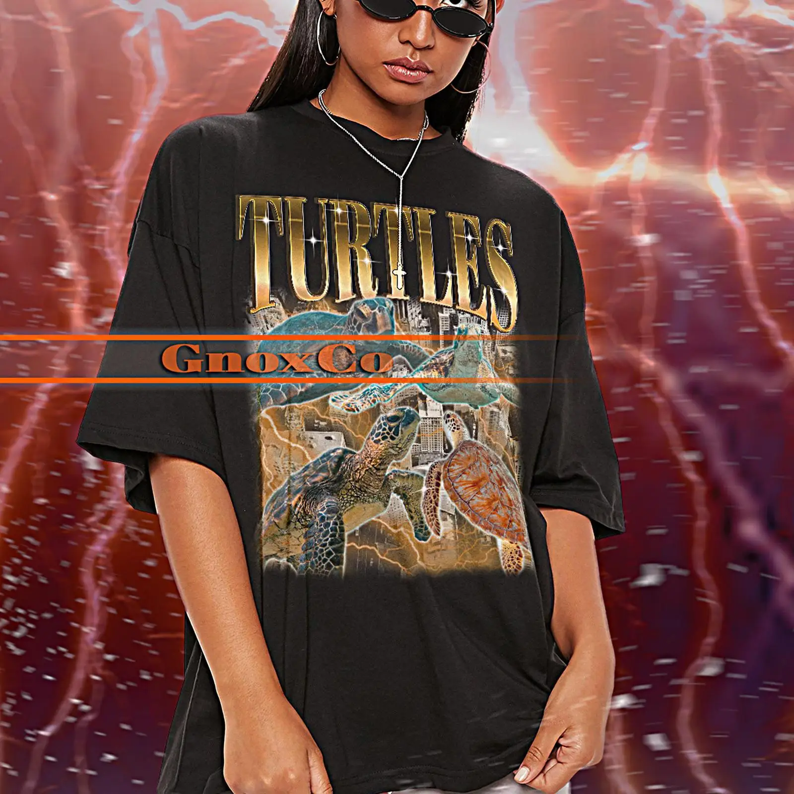 Turtleneck Knit 90S - Vintage Turtles 90'lar Retro Tişört Komik