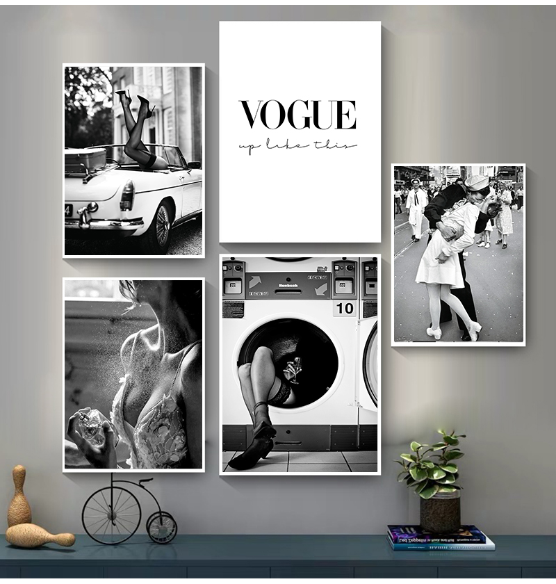 Vintage Fashion Sketches - Kadın Resimleri Oturma Odası için Vintage