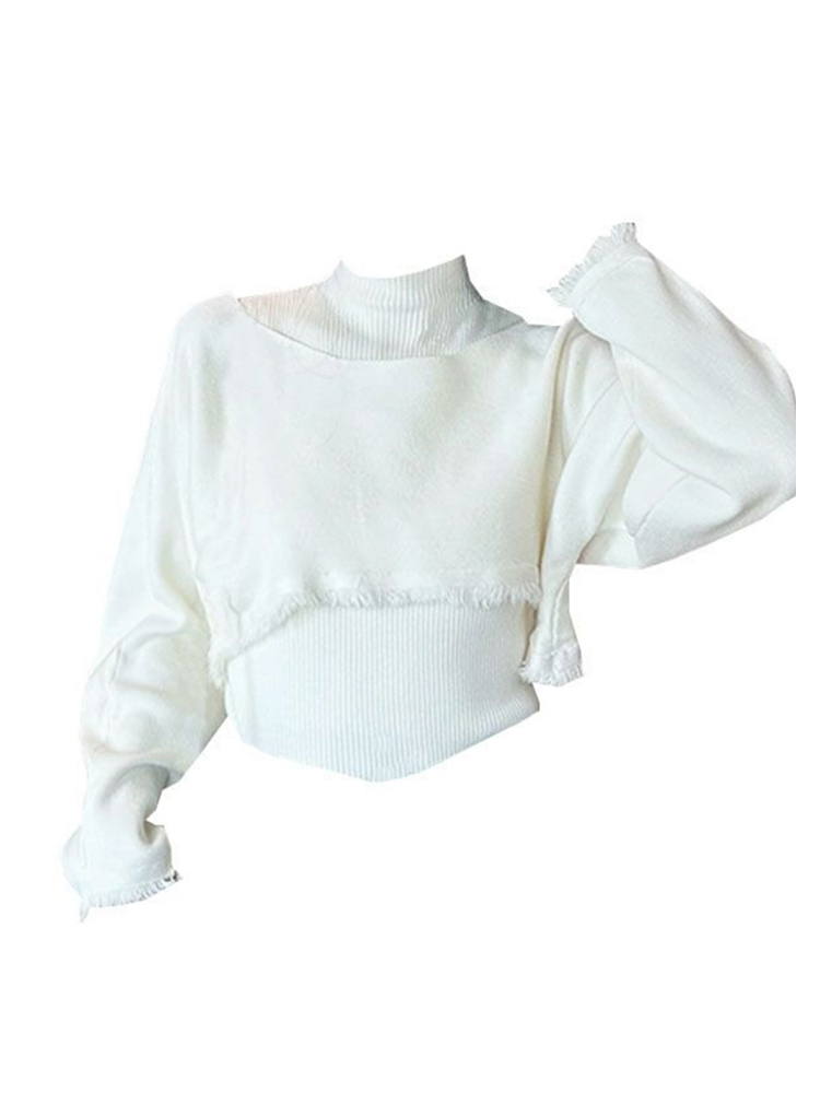 Turtleneck Knit 90S - Kadınlar Yeşil Kazak Örme Kazak Harajuku