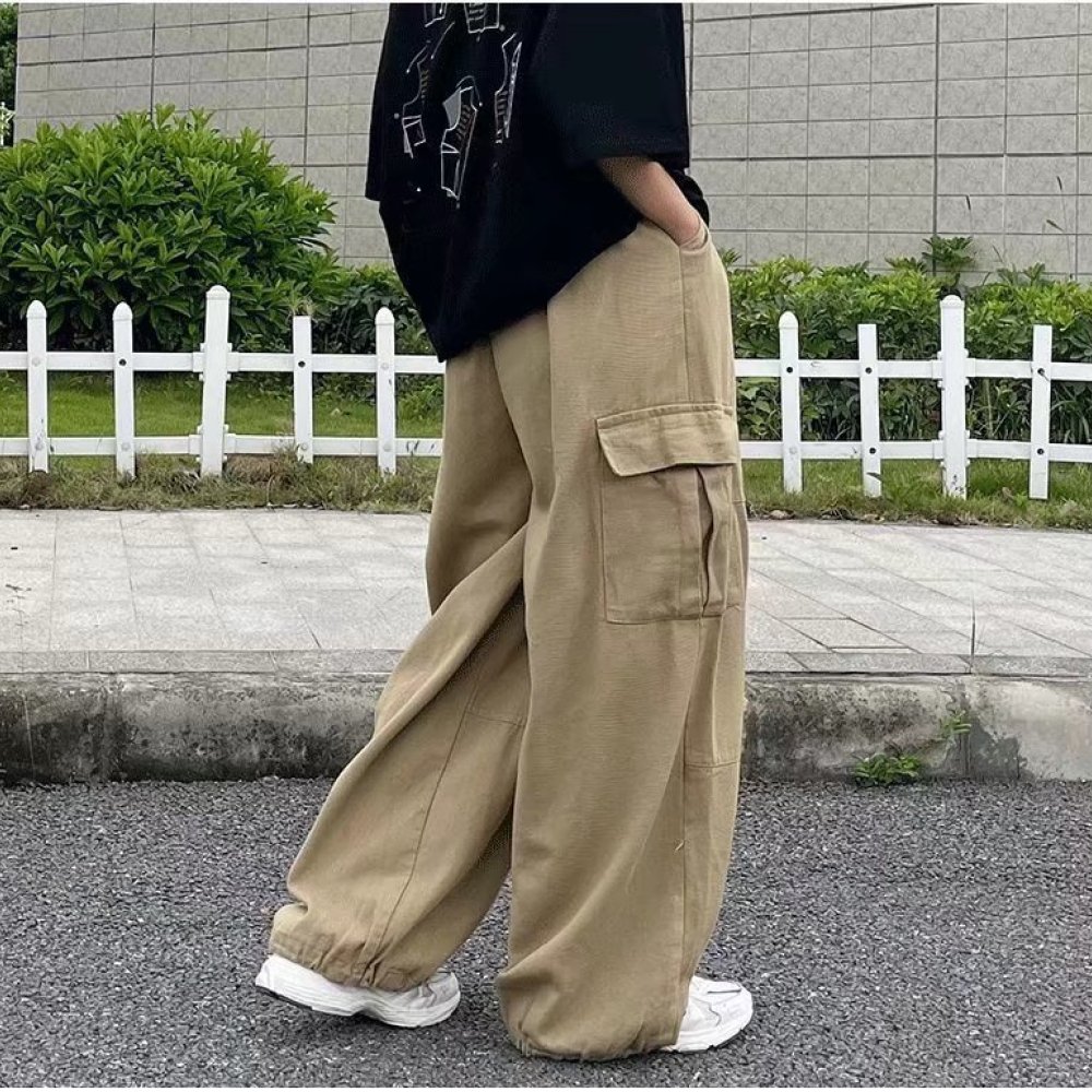 Vintage Fashion Style Men - Japon Sokak Giyim Kargo Pantolonu Erkek