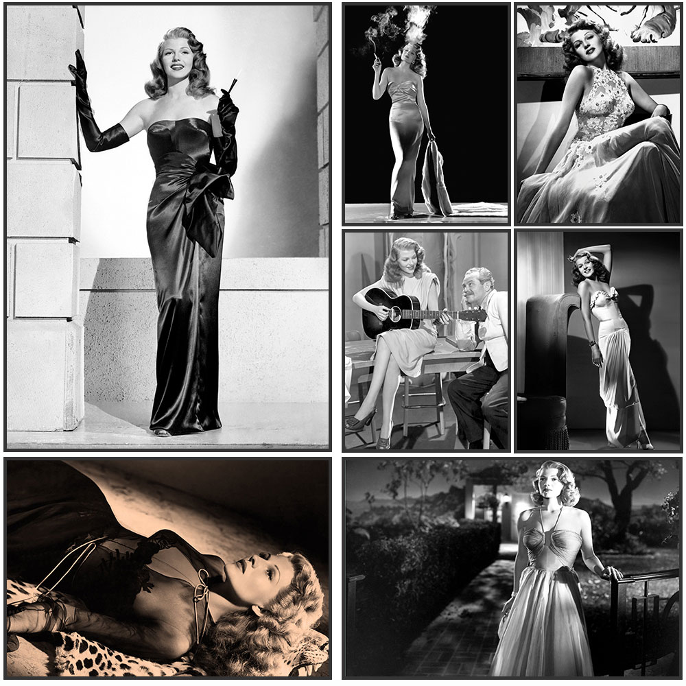 Vintage Fashion Prints For Wall - Rita Hayworth Posteri,Siyah Beyaz,Rita Hayworth Baskı,Klasik