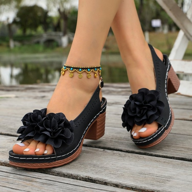 Vintage Çiçek Desenli Peep Toe - Vintage And Modern Fashion incelemesi ve fiyatı