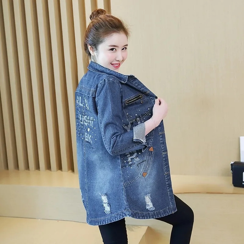 İlkbahar Sonbahar Kadın Bol Pa - Patchwork Jean Jacket incelemesi ve fiyatı