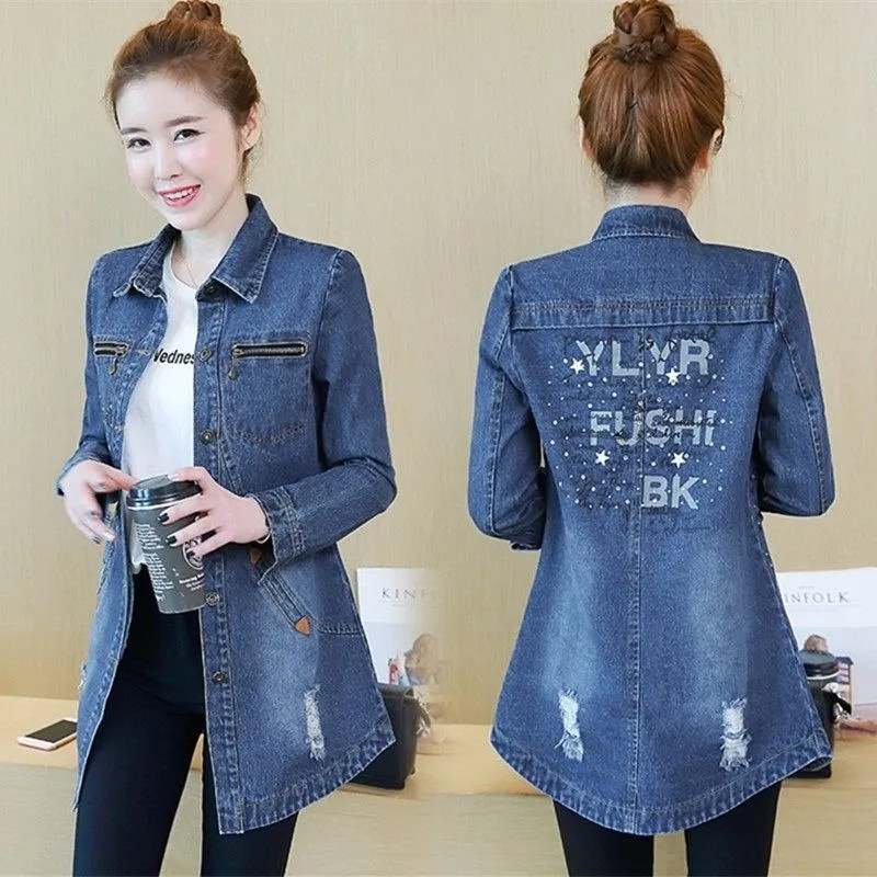 İlkbahar Sonbahar Kadın Bol Pa - Patchwork Jean Jacket incelemesi ve fiyatı