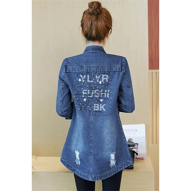 İlkbahar Sonbahar Kadın Bol Pa - Patchwork Jean Jacket incelemesi ve fiyatı