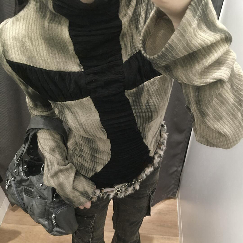 Goth Cross Subculture ince üst - Turtleneck Knit 90S incelemesi ve fiyatı