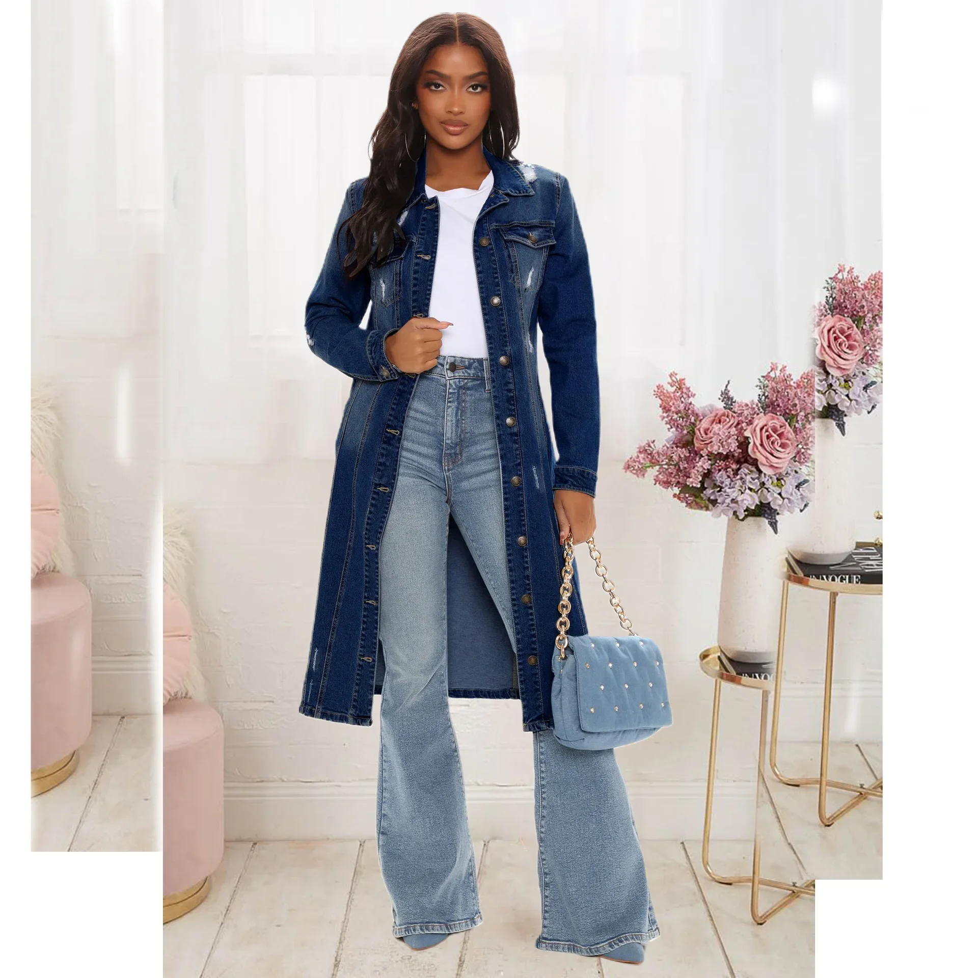 Pamuklu Denim Ceket Kadın İlkb - Patchwork Jean Jacket incelemesi ve fiyatı