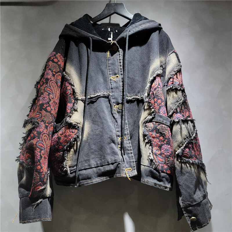 WTHT Moda Kadın Yıkama Patchwo - Patchwork Jean Jacket incelemesi ve fiyatı