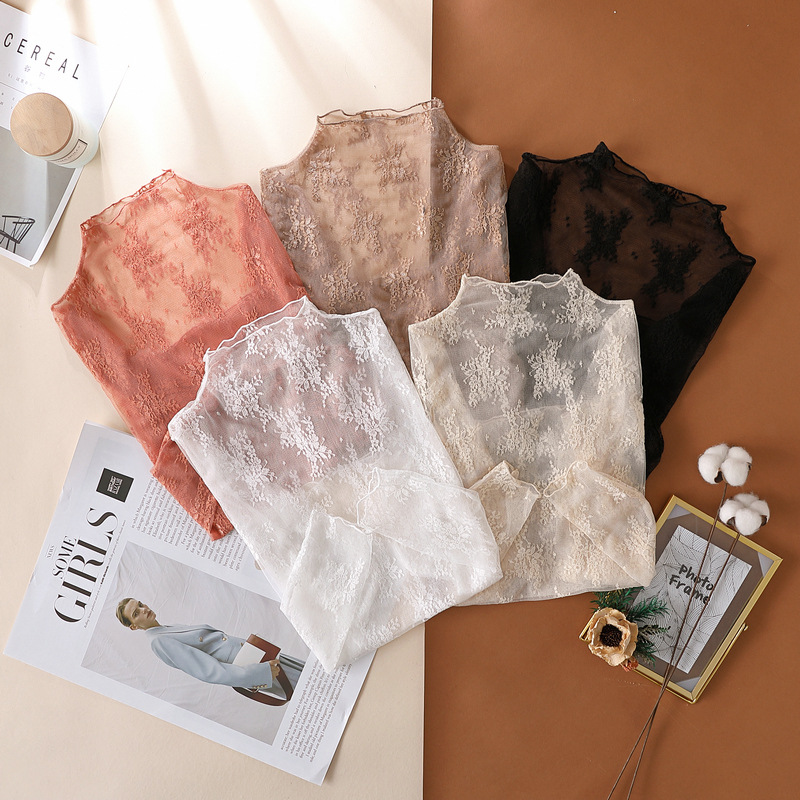 JIAYAN Bahar Yeni Dantel Bluz  - Turtleneck Knit 90S incelemesi ve fiyatı