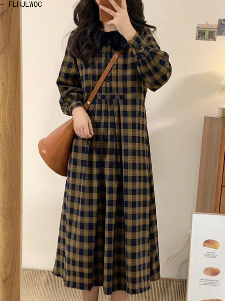 Kahve ekose elbiseler 2023 tem - Vintage Fashion Korea incelemesi ve fiyatı