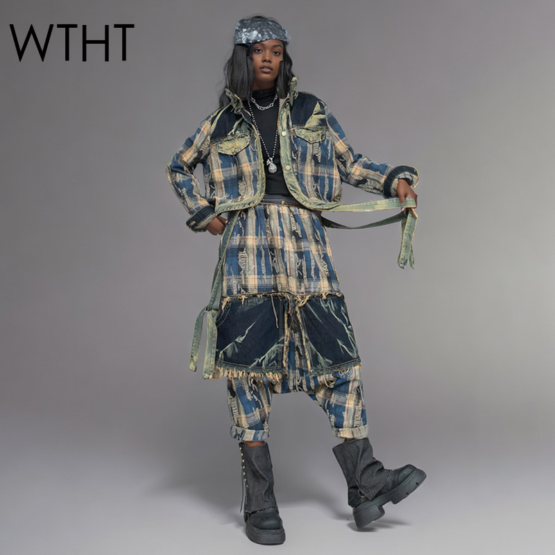 WTHT Moda kadın Düzensiz Patch - Patchwork Jean Jacket incelemesi ve fiyatı