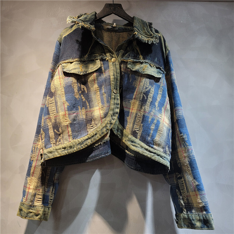 WTHT Moda kadın Düzensiz Patch - Patchwork Jean Jacket incelemesi ve fiyatı