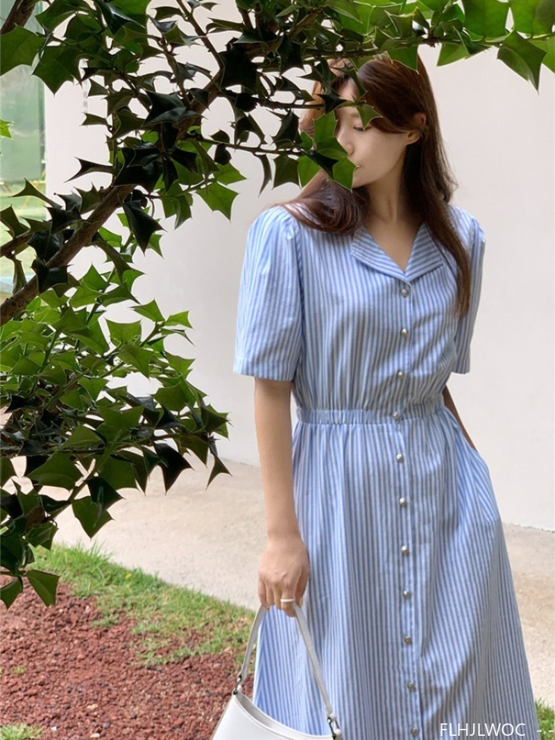 Pamuk Keten Kadınsı vestidos Ş - Vintage Fashion Korea incelemesi ve fiyatı