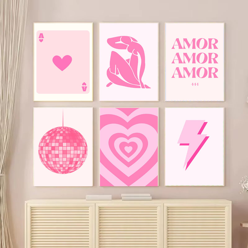 1 adet tuval boyama pembe Mati - Vintage Fashion Art incelemesi ve fiyatı