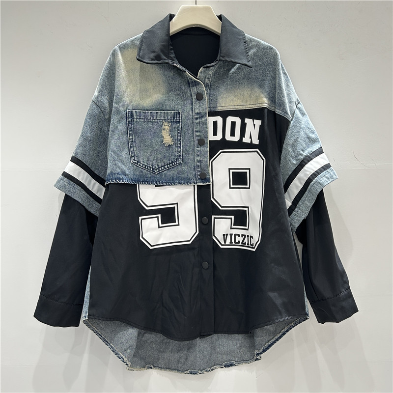 Retro Kadın Denim Patchwork Gö - Patchwork Jean Jacket incelemesi ve fiyatı