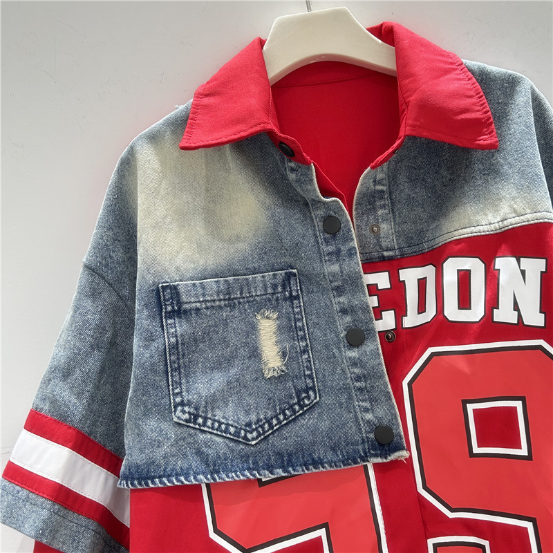 Retro Kadın Denim Patchwork Gö - Patchwork Jean Jacket incelemesi ve fiyatı