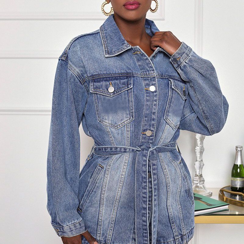 Denim Ceket Kadın Orta Uzunluk - Patchwork Jean Jacket incelemesi ve fiyatı