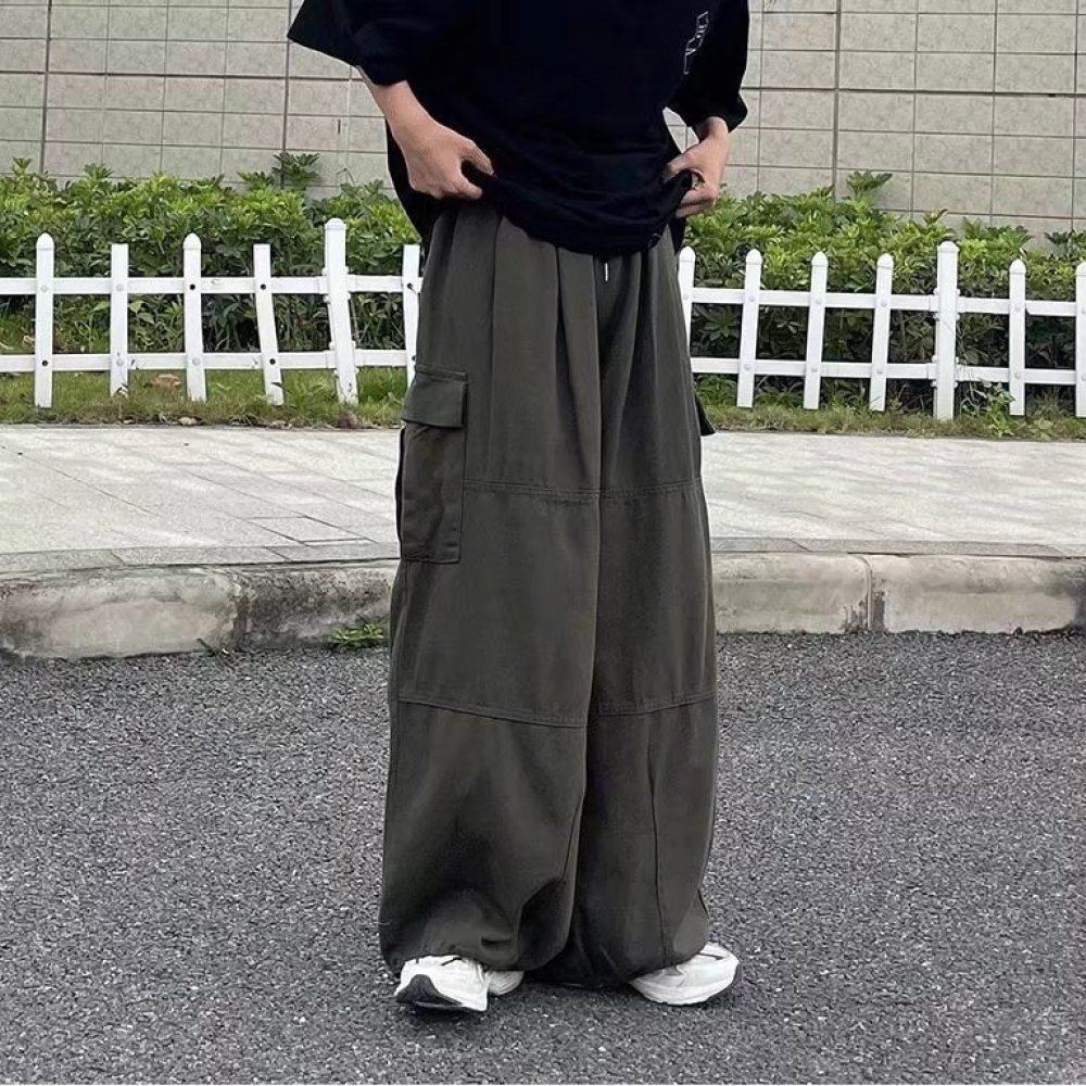 Japon Sokak Giyim Kargo Pantol - Vintage Fashion Style Men incelemesi ve fiyatı
