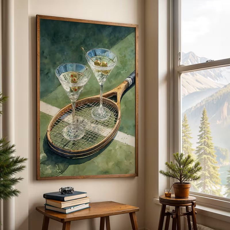Tenis Kulübü Temalı Vintage Po - Vintage Fashion Art incelemesi ve fiyatı