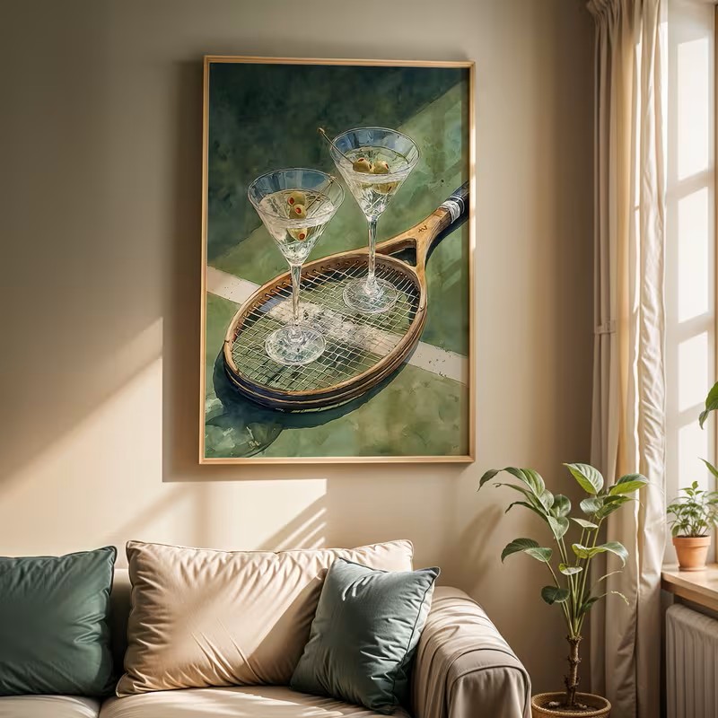 Tenis Kulübü Temalı Vintage Po - Vintage Fashion Art incelemesi ve fiyatı