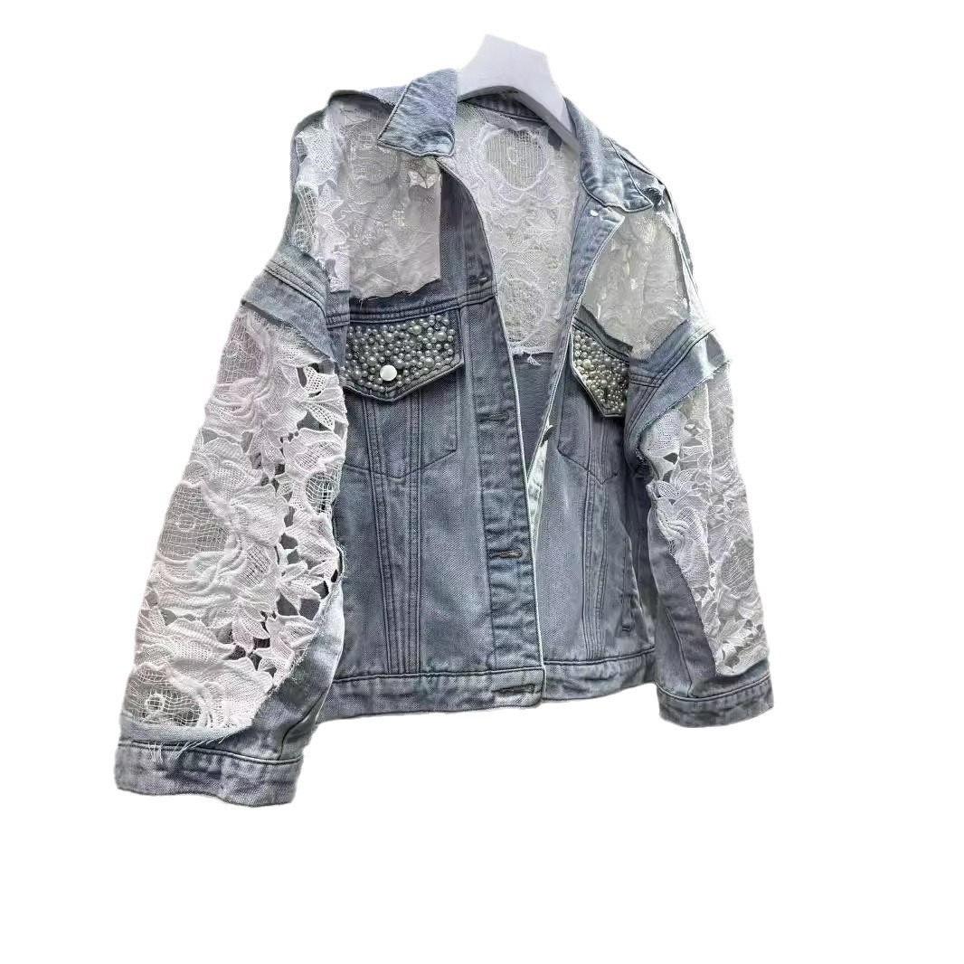 Eklenmiş nakış ceket kadınlar  - Patchwork Jean Jacket incelemesi ve fiyatı